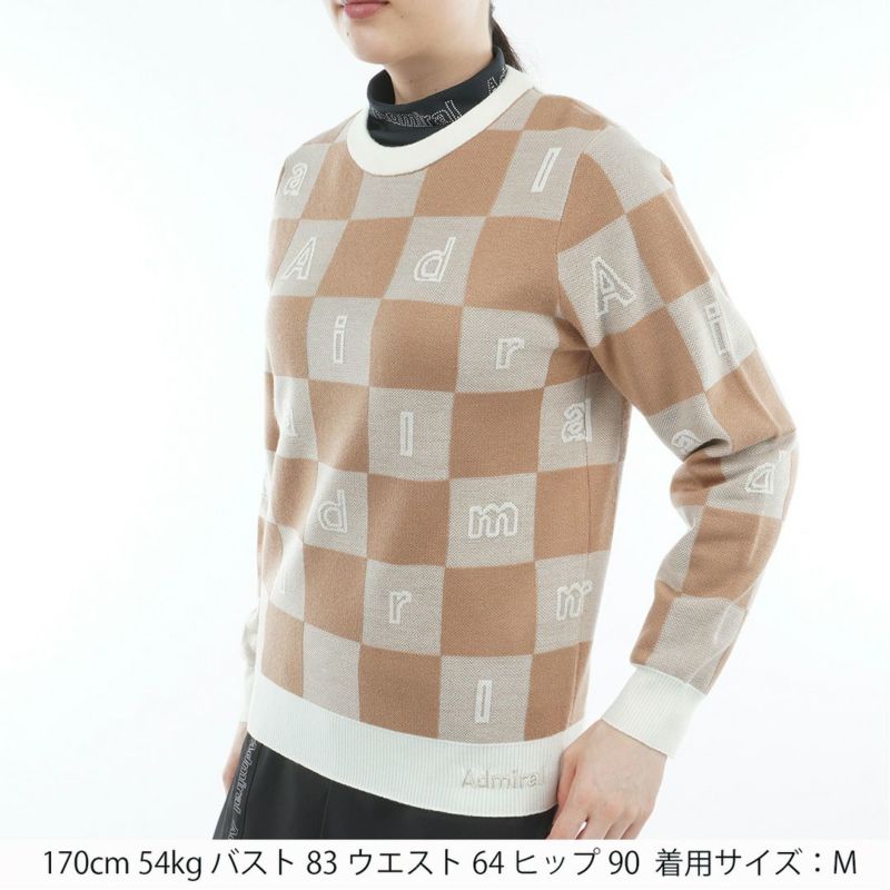 アドミラル ゴルフ Admiral GOLF レディース レディース モノグラムジャカード　ライトクルーニット ADLA562 詳細2