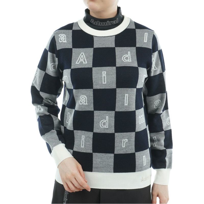 アドミラル ゴルフ Admiral GOLF レディース レディース モノグラムジャカード　ライトクルーニット ADLA562 詳細4