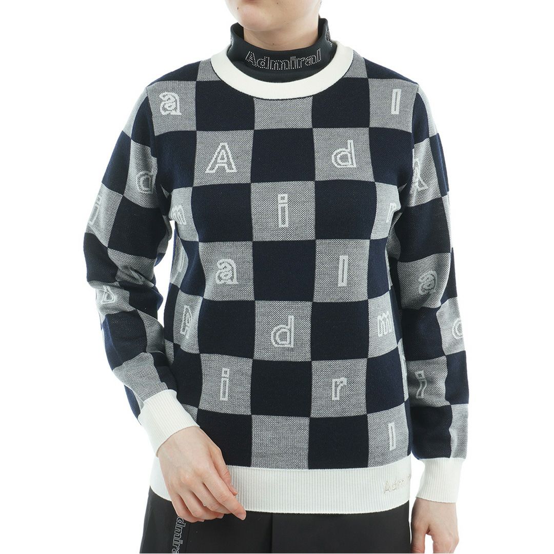 アドミラル ゴルフ Admiral GOLF レディース レディース モノグラムジャカード　ライトクルーニット ADLA562 詳細4