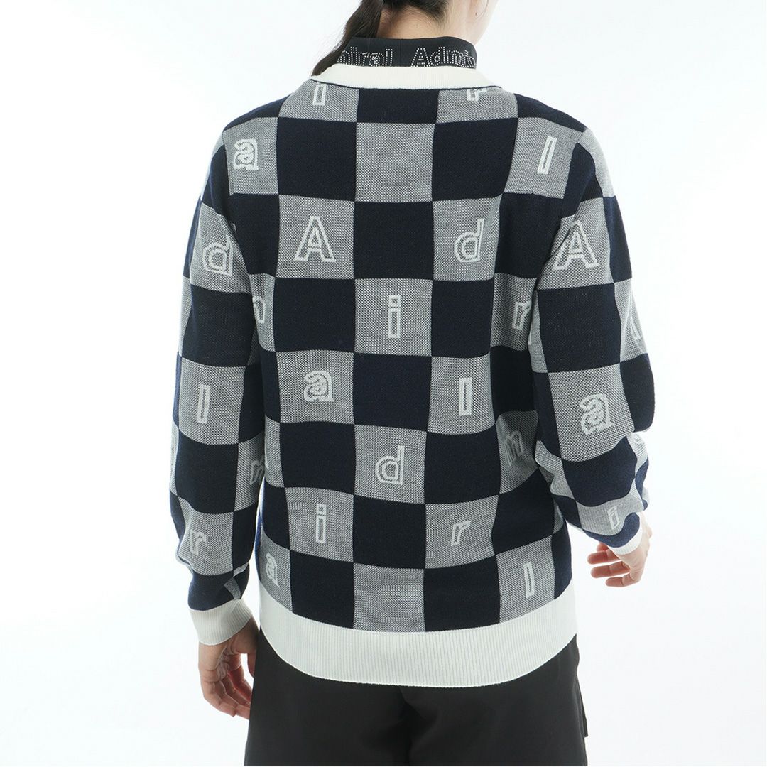 アドミラル ゴルフ Admiral GOLF レディース レディース モノグラムジャカード　ライトクルーニット ADLA562 詳細6