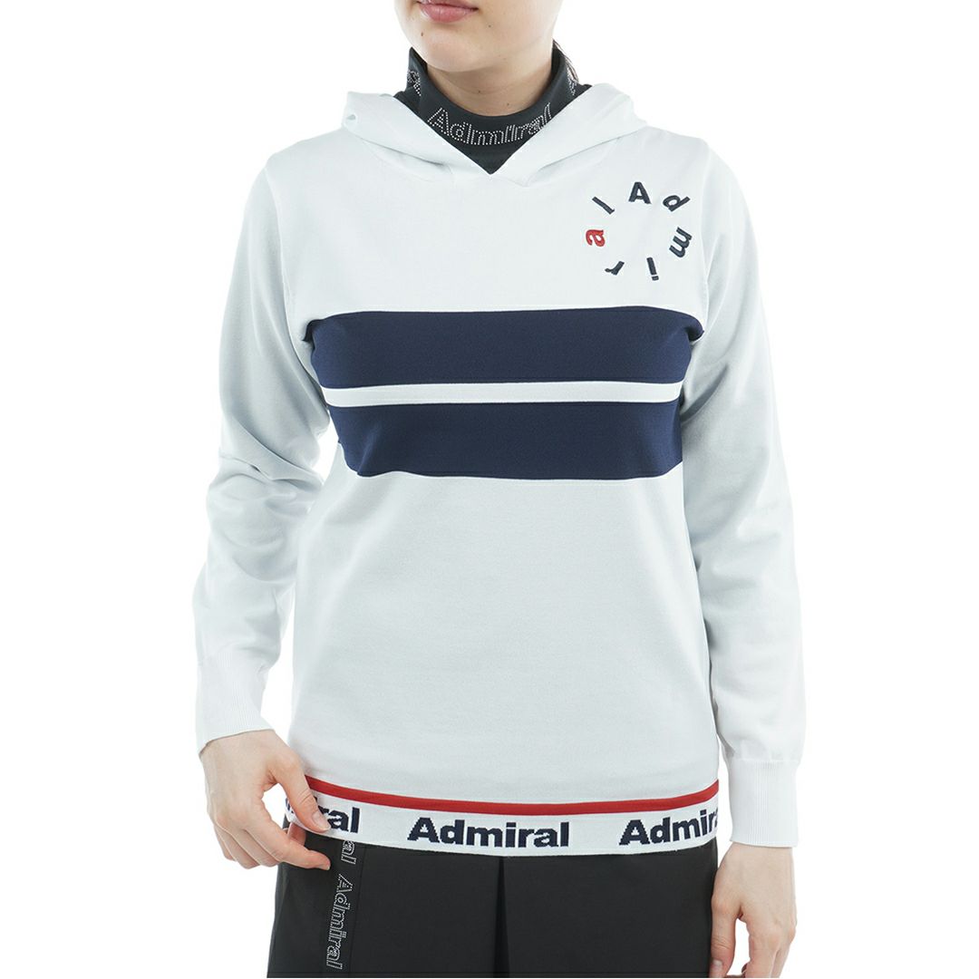 [アドミラル ゴルフ]レディース ホカタッチ 軽量フーディーニット　ホワイト