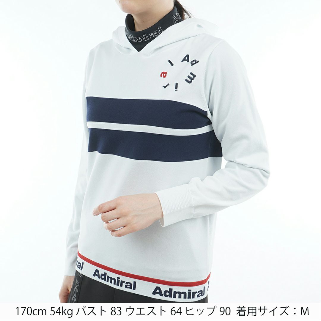 [アドミラル ゴルフ]レディース ホカタッチ 軽量フーディーニット　ホワイト