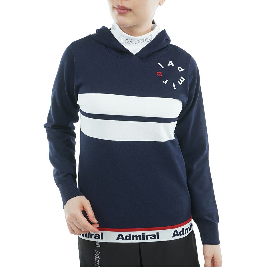 [アドミラル ゴルフ]レディース ホカタッチ 軽量フーディーニット　ネイビー