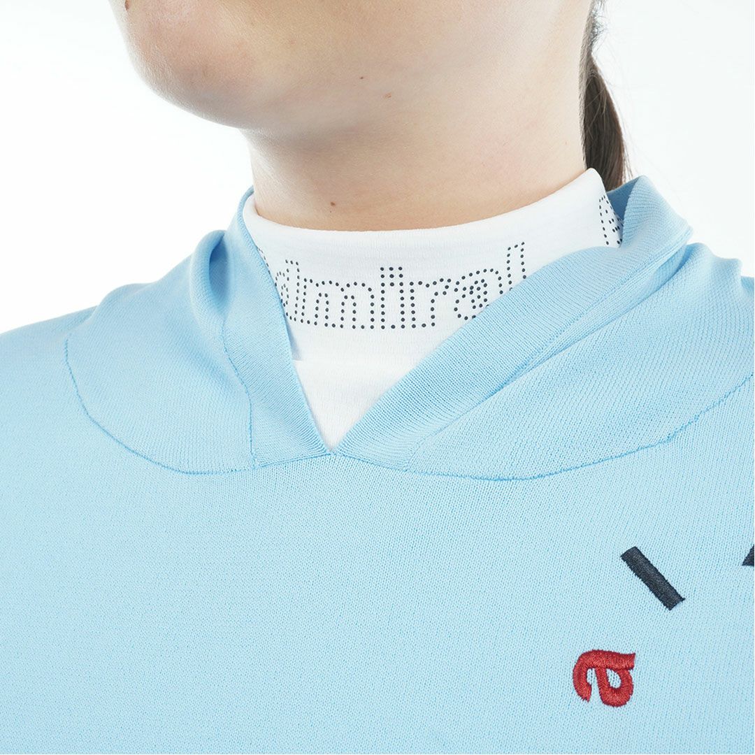 [アドミラル ゴルフ]レディース ホカタッチ 軽量フーディーニット　アイスブルー