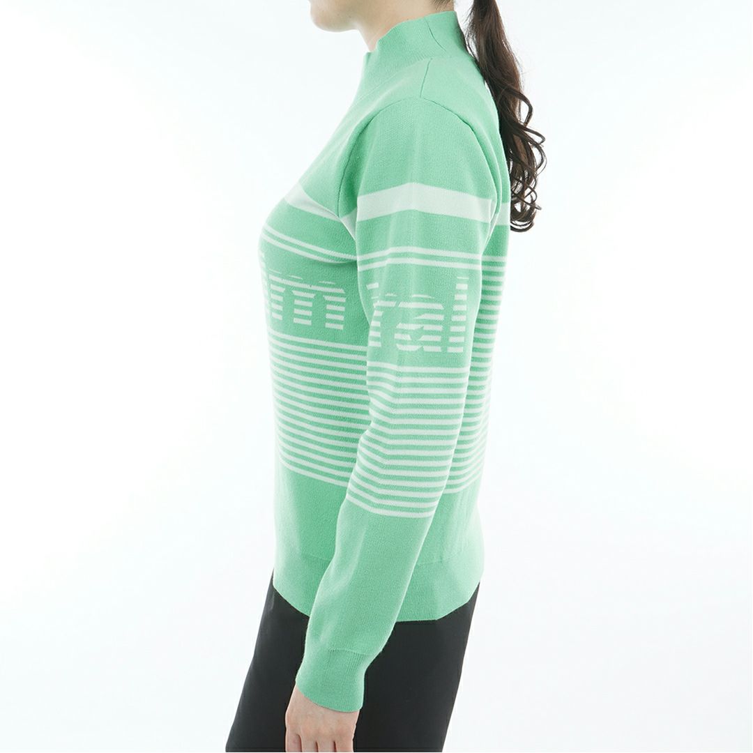 [アドミラル ゴルフ]レディース パネルBD ボトルネックセーター　ミントグリーン