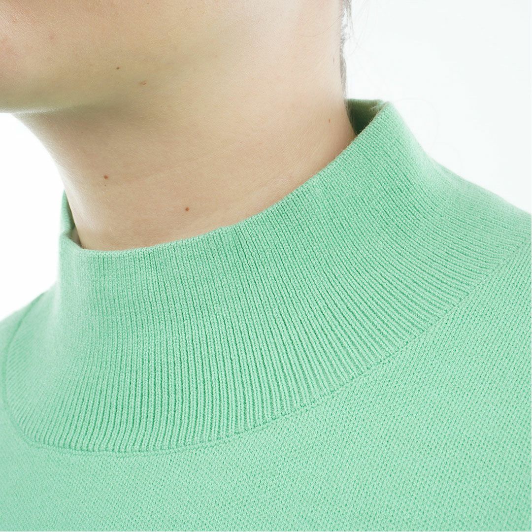 [アドミラル ゴルフ]レディース パネルBD ボトルネックセーター　ミントグリーン