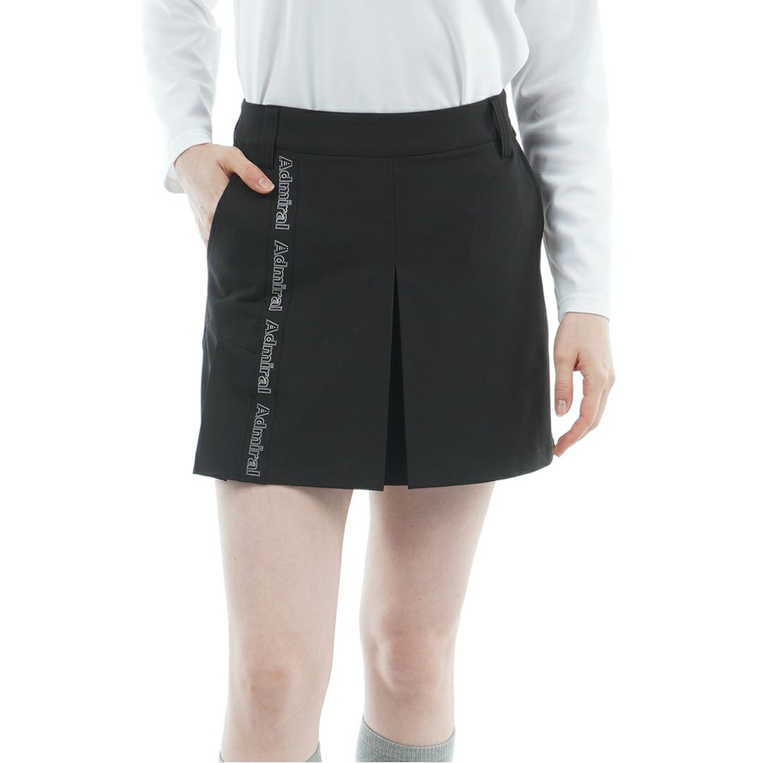 [アドミラル ゴルフ]レディース 4WAYストレッチ ボックスプリーツキュロット　ブラック