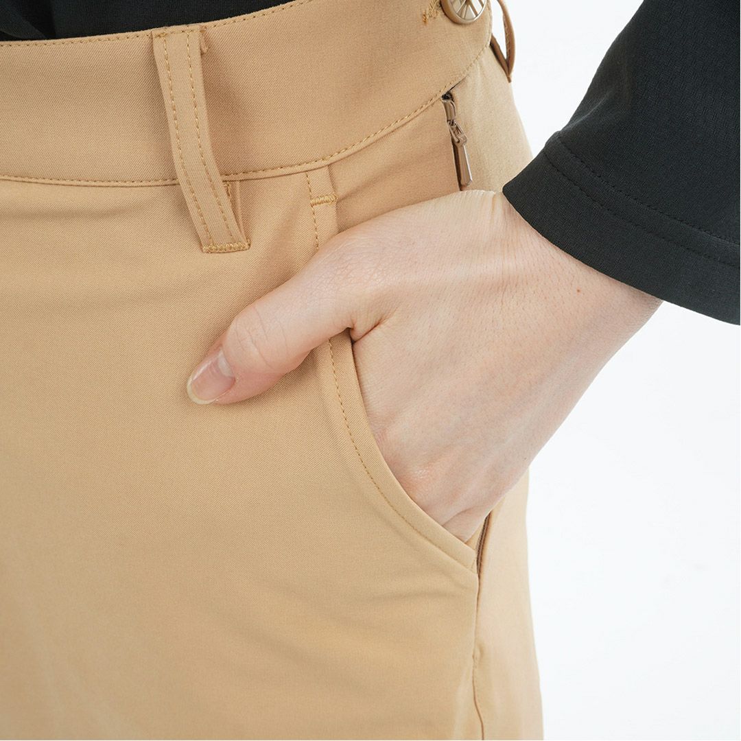 [アドミラル ゴルフ]レディース 4WAYストレッチ ボックスプリーツキュロット　ベージュ