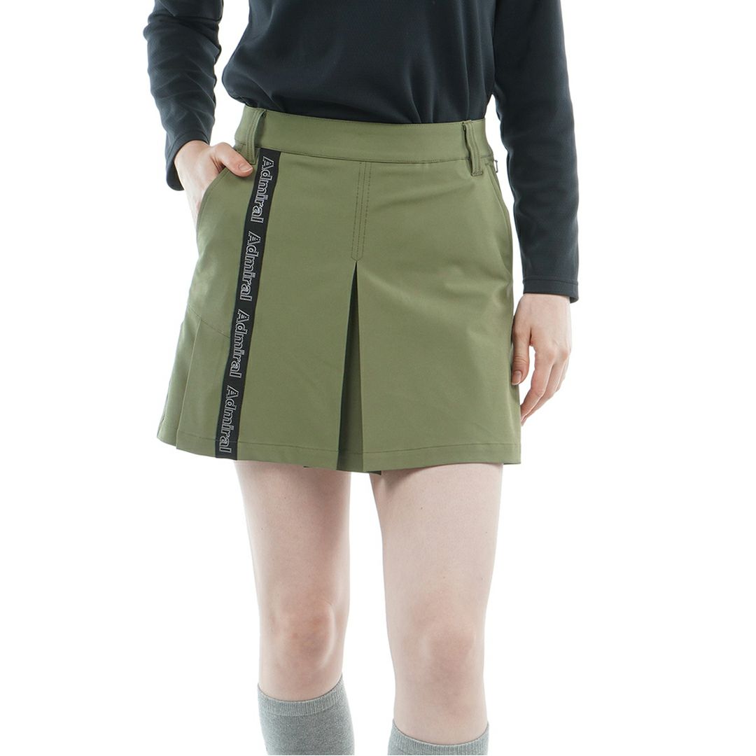 [アドミラル ゴルフ]レディース 4WAYストレッチ ボックスプリーツキュロット　カーキ