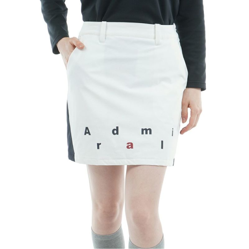 [アドミラル ゴルフ]レディース エアポカ ウォームスカート　ホワイト