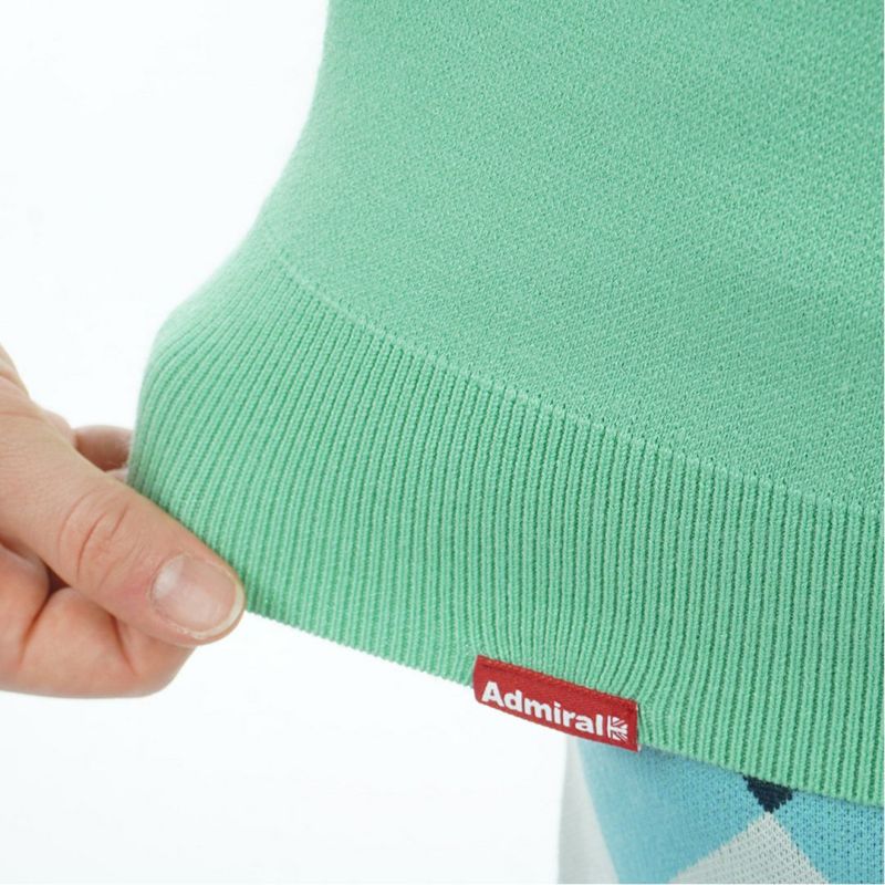 [アドミラル ゴルフ]レディース アーガイル ボトルネックセーター　ミントグリーン