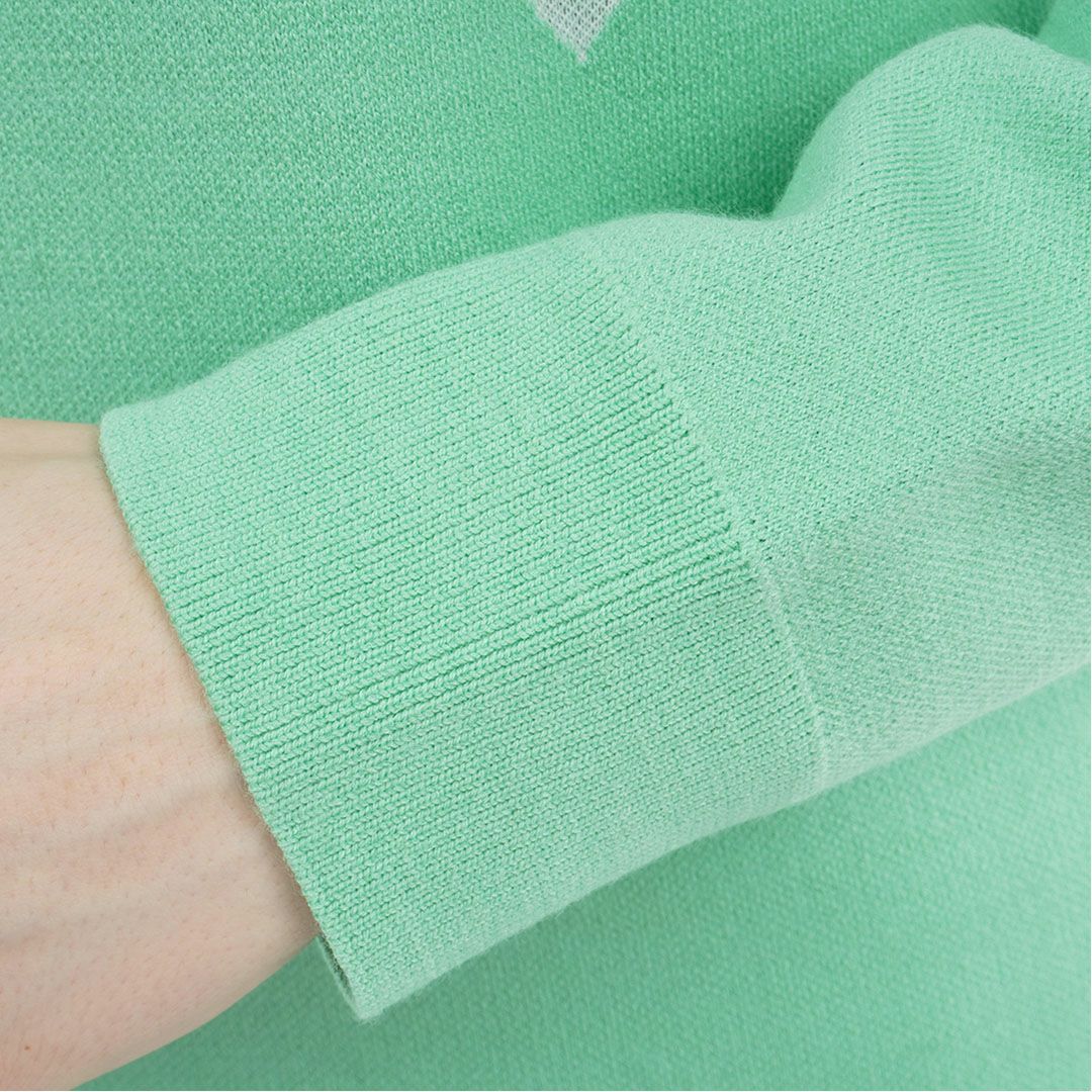 [アドミラル ゴルフ]レディース アーガイル ボトルネックセーター　ミントグリーン