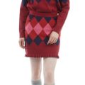 [アドミラル ゴルフ]レディース アーガイル ニットスカート　ボルドー