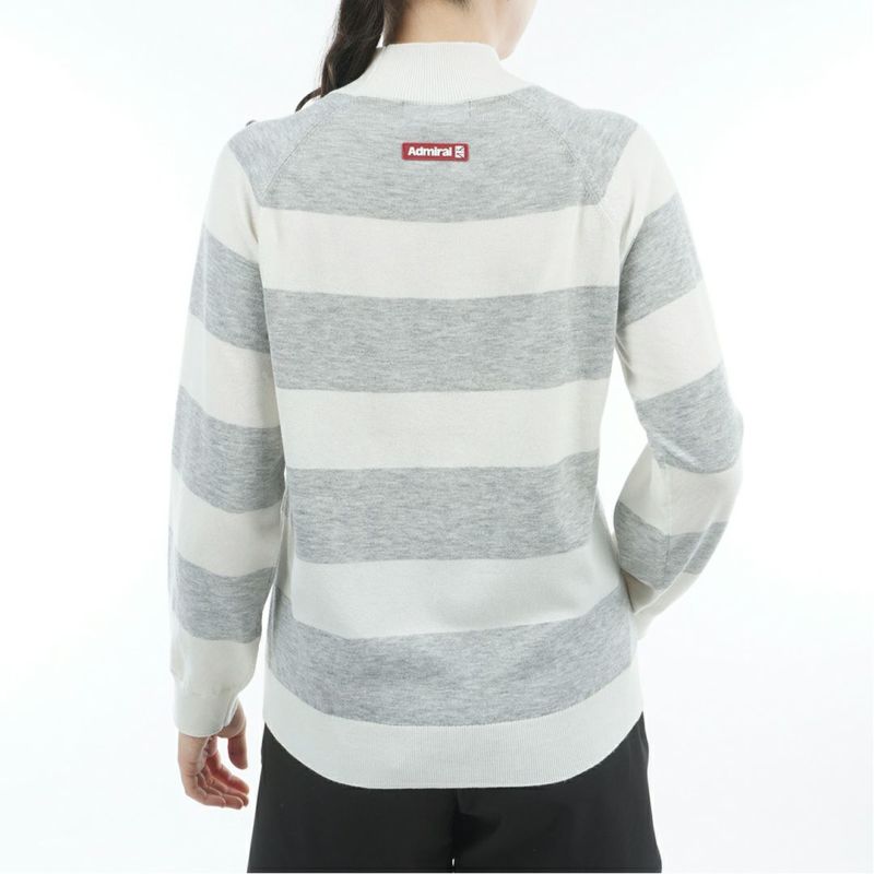 [アドミラル ゴルフ]レディース ホカタッチ ボトルネックBDセーター　ホワイト