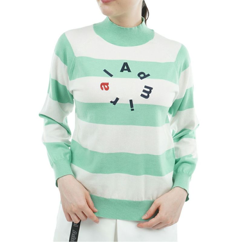 [アドミラル ゴルフ]レディース ホカタッチ ボトルネックBDセーター　ミントグリーン