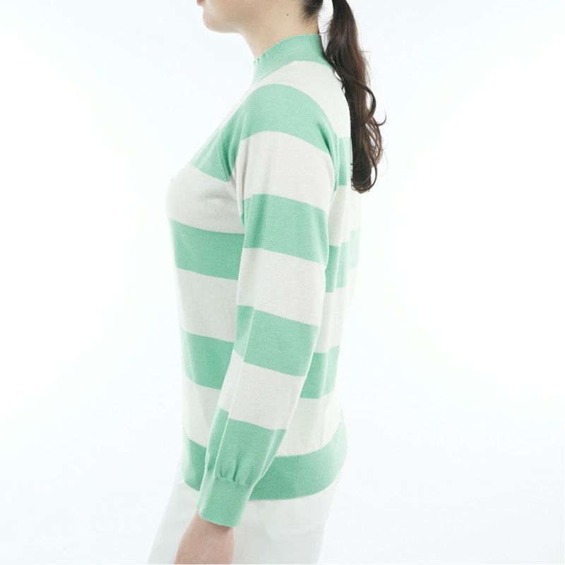 [アドミラル ゴルフ]レディース ホカタッチ ボトルネックBDセーター　ミントグリーン