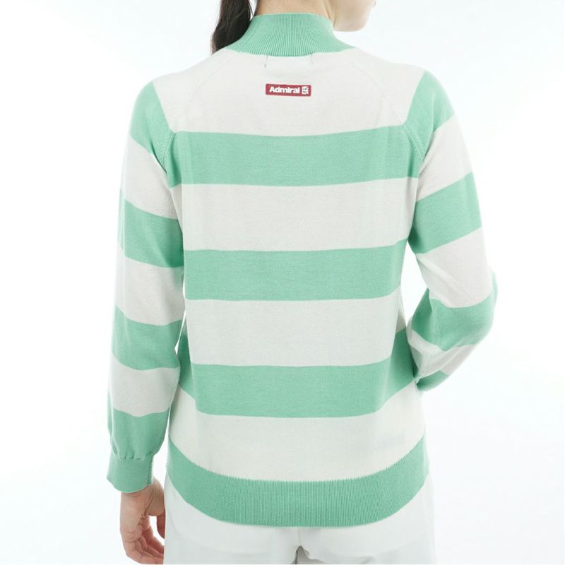 [アドミラル ゴルフ]レディース ホカタッチ ボトルネックBDセーター　ミントグリーン