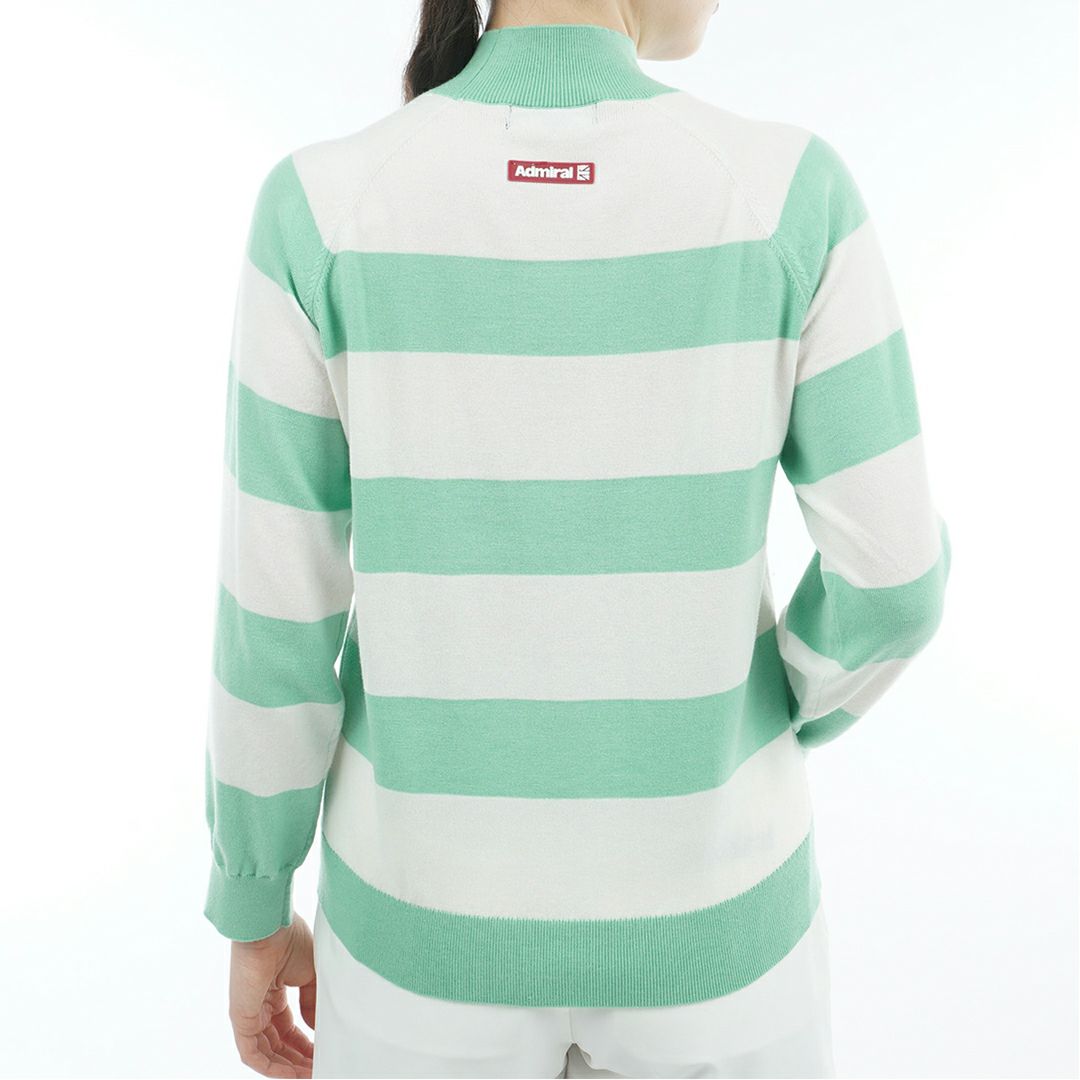 [アドミラル ゴルフ]レディース ホカタッチ ボトルネックBDセーター　ミントグリーン