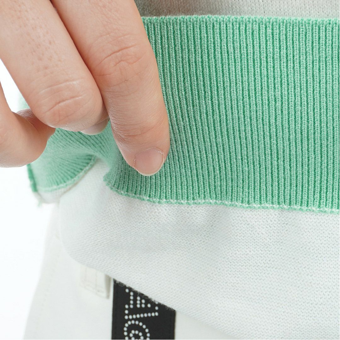 [アドミラル ゴルフ]レディース ホカタッチ ボトルネックBDセーター　ミントグリーン