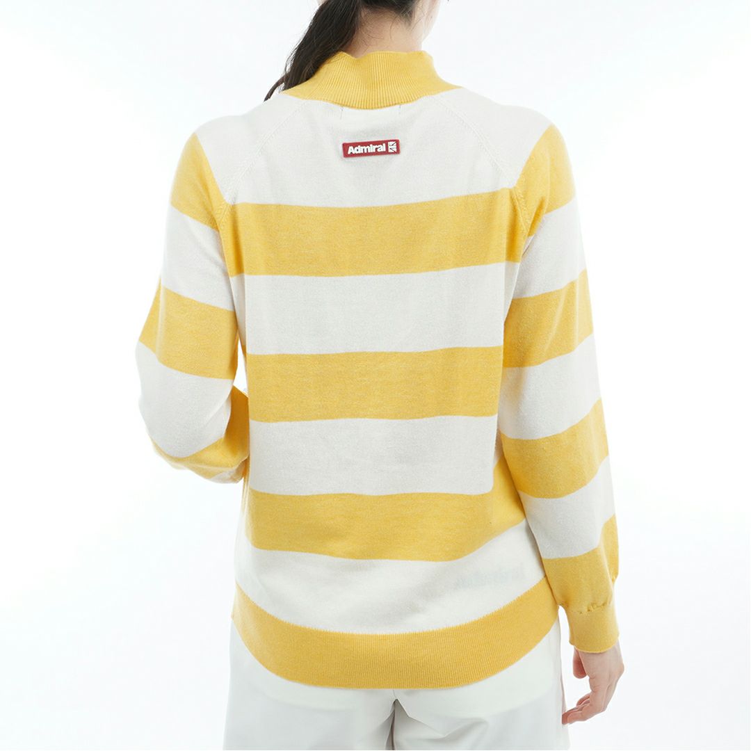 [アドミラル ゴルフ]レディース ホカタッチ ボトルネックBDセーター　イエロー
