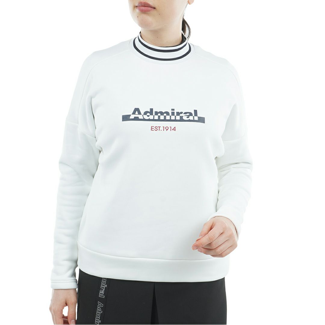 [アドミラル ゴルフ]レディース カルイシ 軽量モックネックスウェット　ホワイト