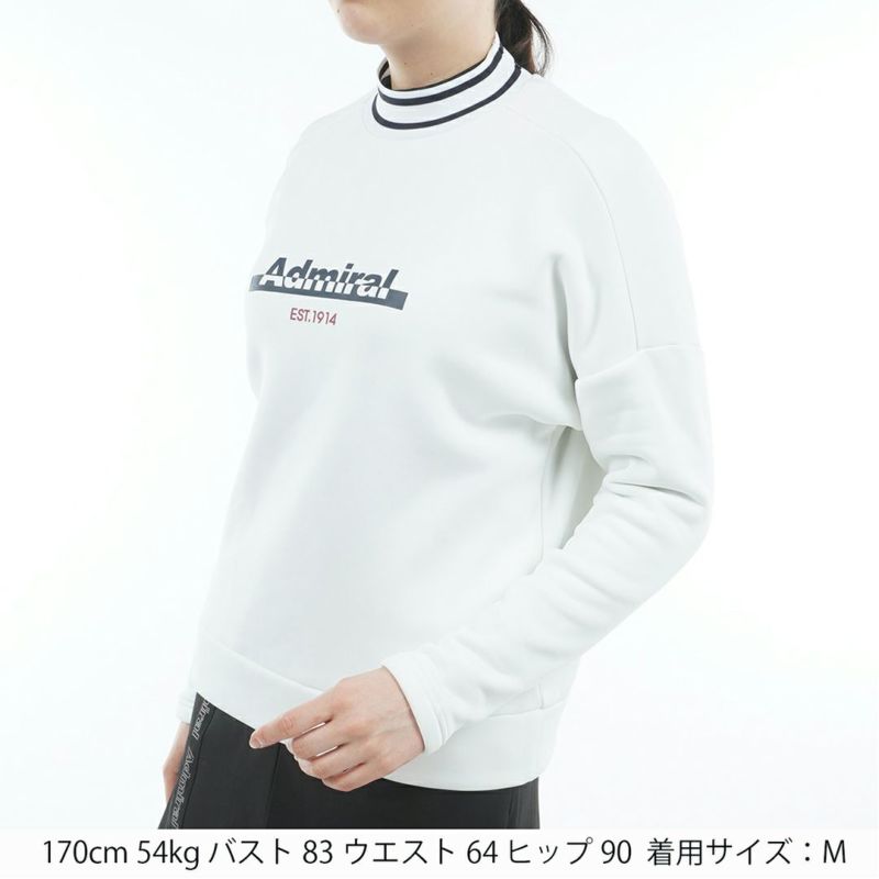 [アドミラル ゴルフ]レディース カルイシ 軽量モックネックスウェット　ホワイト