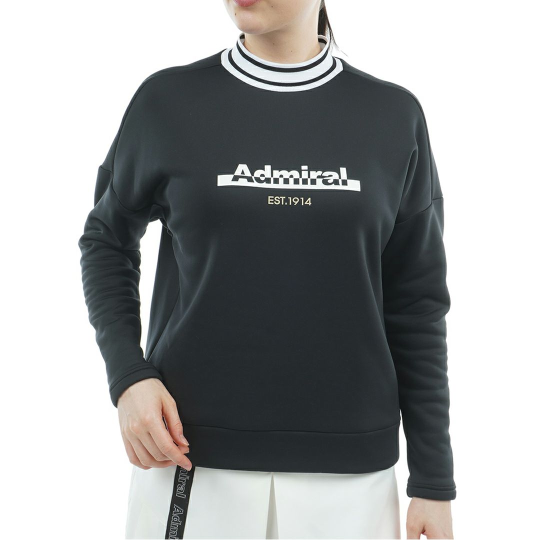 [アドミラル ゴルフ]レディース カルイシ 軽量モックネックスウェット　ブラック