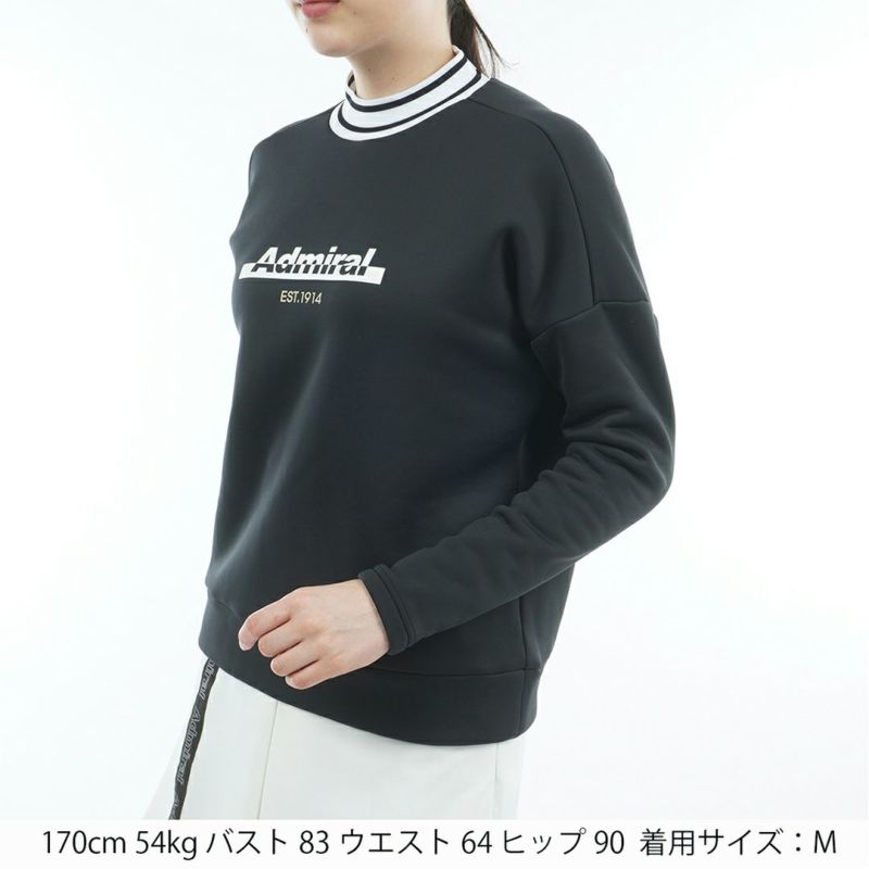 [アドミラル ゴルフ]レディース カルイシ 軽量モックネックスウェット　ブラック