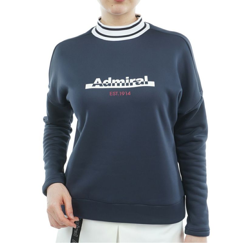 [アドミラル ゴルフ]レディース カルイシ 軽量モックネックスウェット　ネイビー