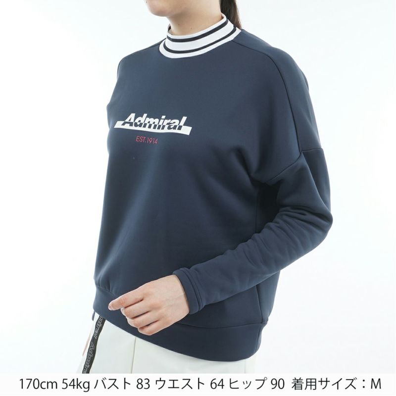 [アドミラル ゴルフ]レディース カルイシ 軽量モックネックスウェット　ネイビー