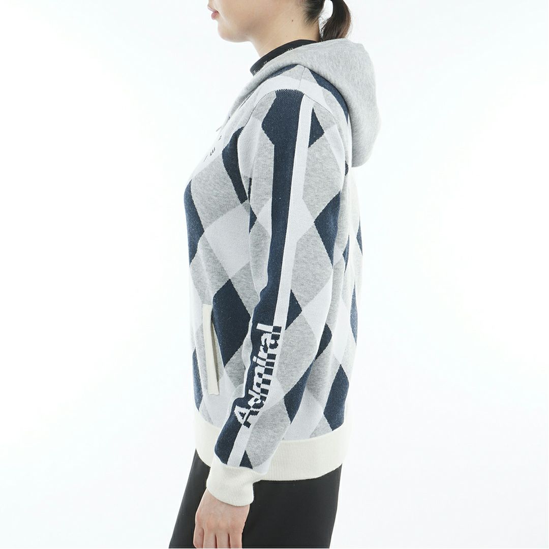 アドミラル ゴルフ Admiral GOLF レディース レディース アーガイル フーディージップパーカ ADLA575 詳細3