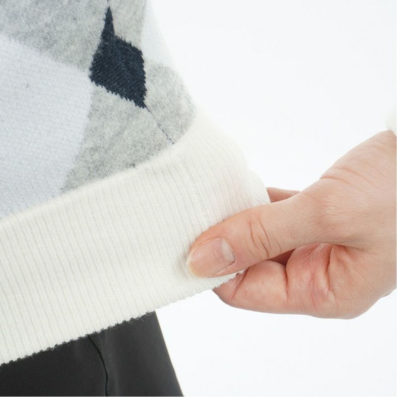 [アドミラル ゴルフ]レディース アーガイル フーディージップパーカー　グレー