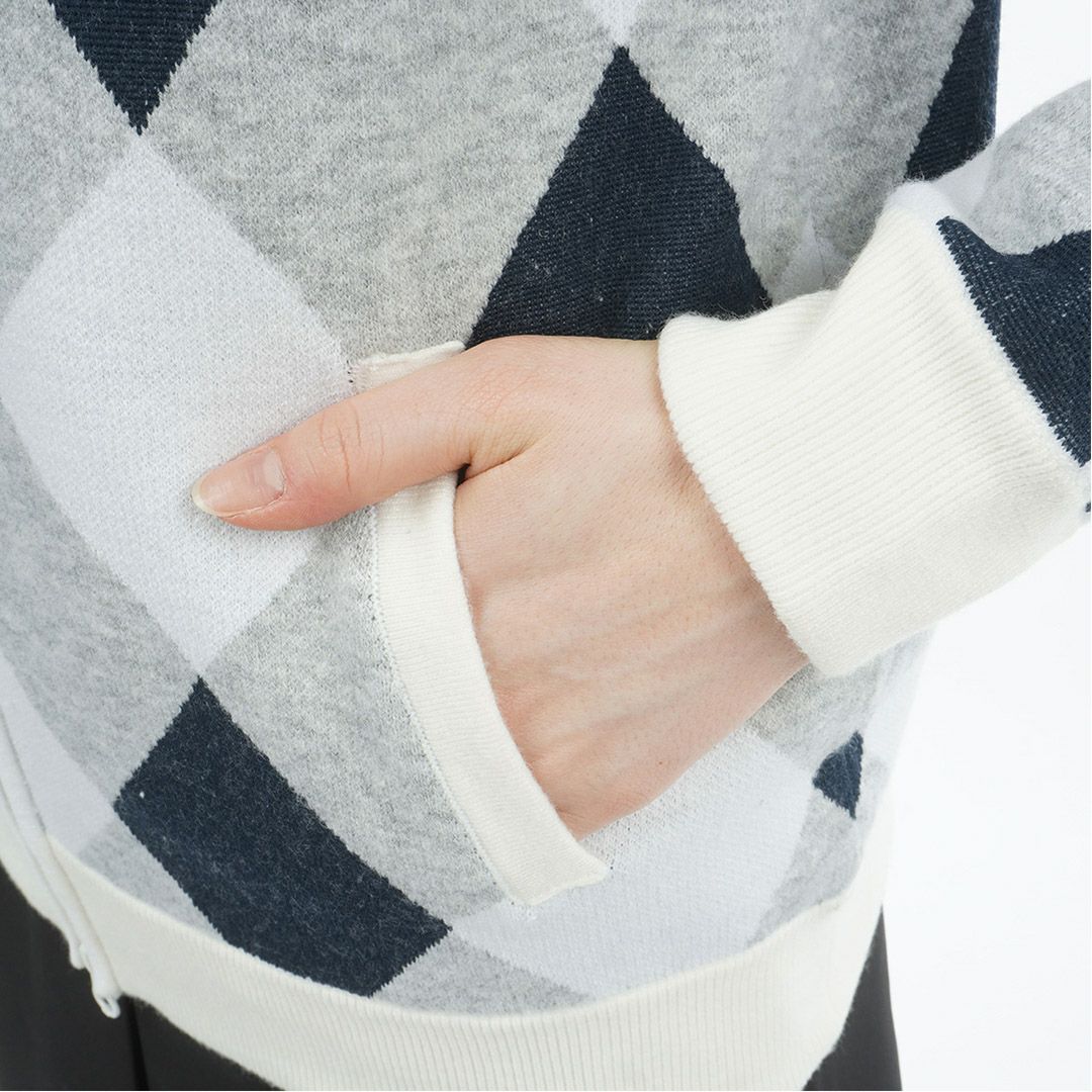 アドミラル ゴルフ Admiral GOLF レディース レディース アーガイル フーディージップパーカ ADLA575 詳細7