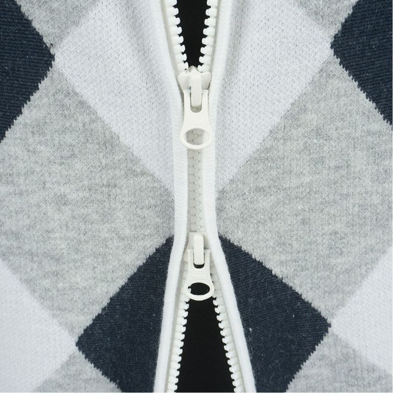 [アドミラル ゴルフ]レディース アーガイル フーディージップパーカー　グレー