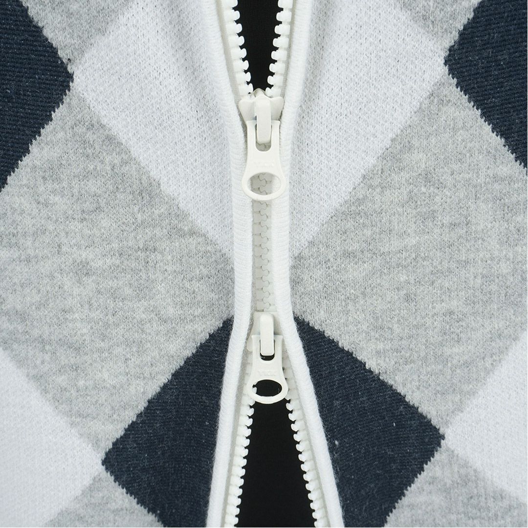 [アドミラル ゴルフ]レディース アーガイル フーディージップパーカー　グレー