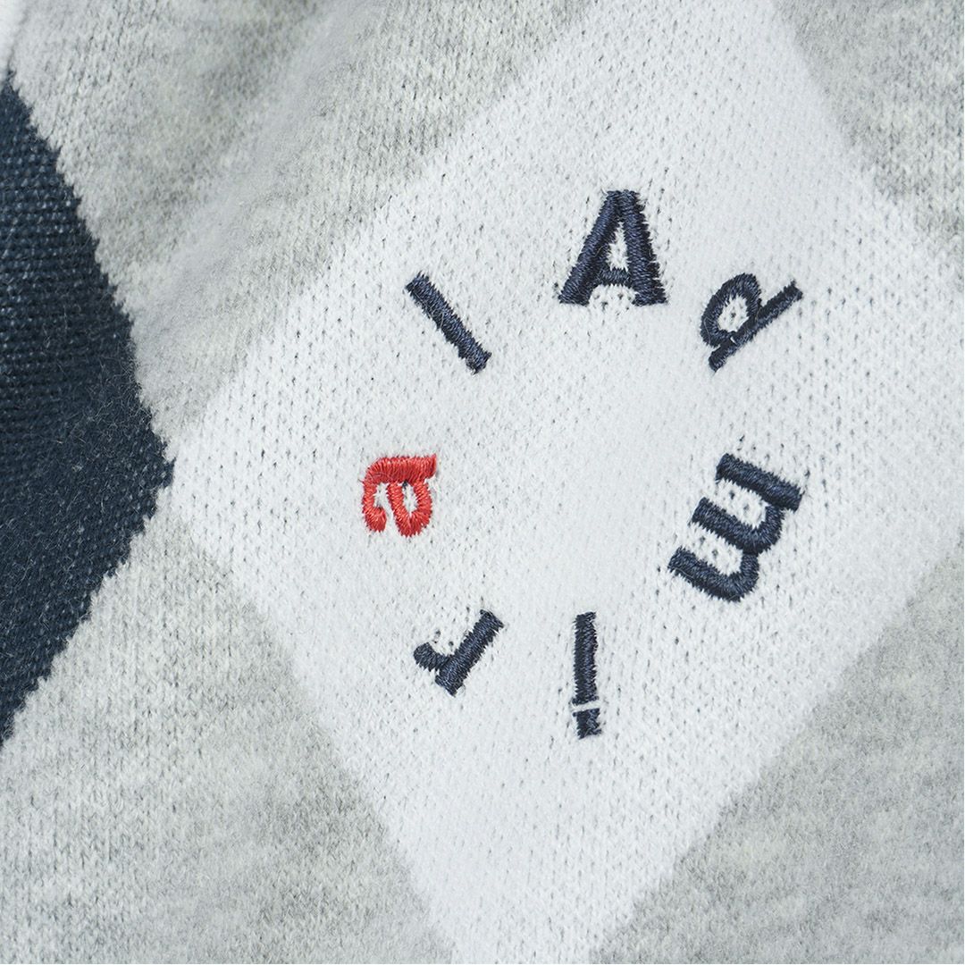 [アドミラル ゴルフ]レディース アーガイル フーディージップパーカー　グレー