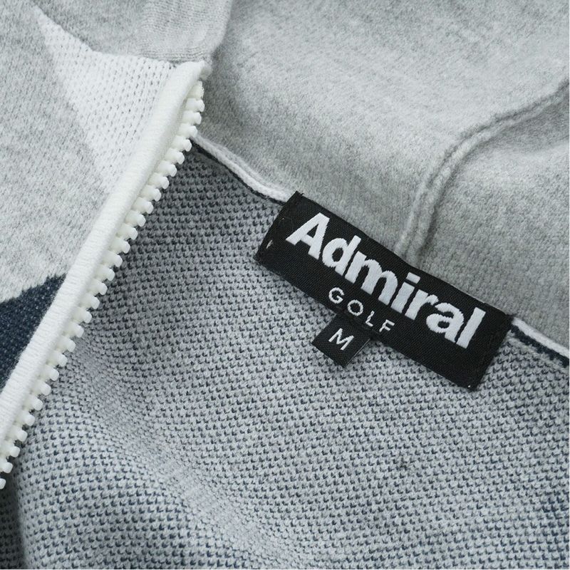 [アドミラル ゴルフ]レディース アーガイル フーディージップパーカー　グレー