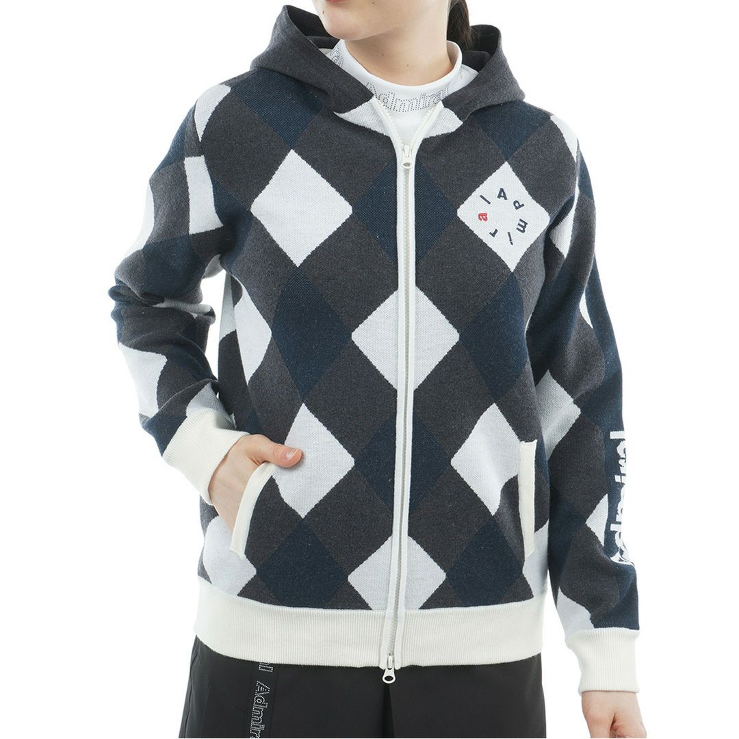 アドミラル ゴルフ Admiral GOLF レディース レディース アーガイル フーディージップパーカ ADLA575 詳細14