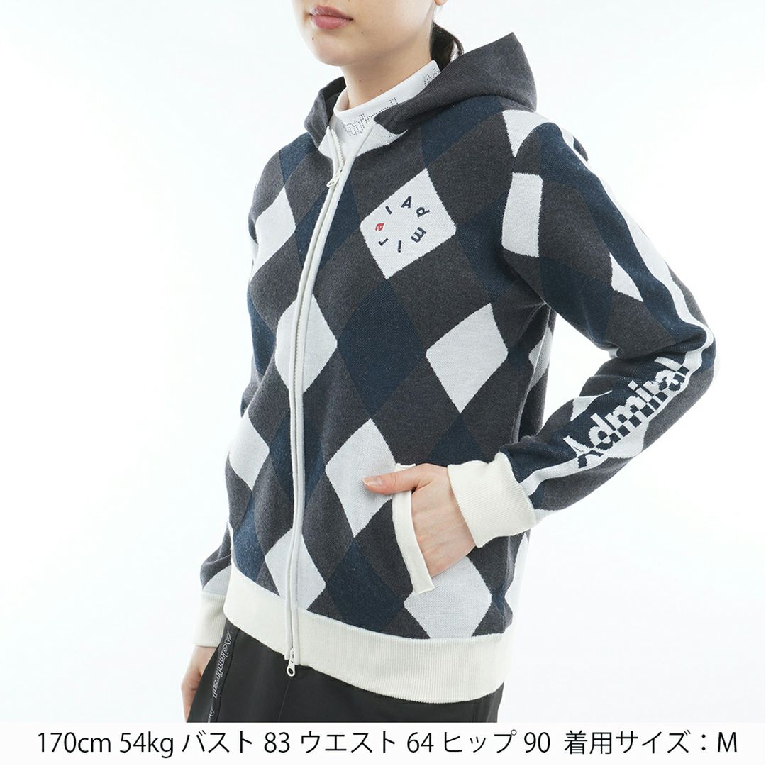 アドミラル ゴルフ Admiral GOLF レディース レディース アーガイル フーディージップパーカ ADLA575 詳細15