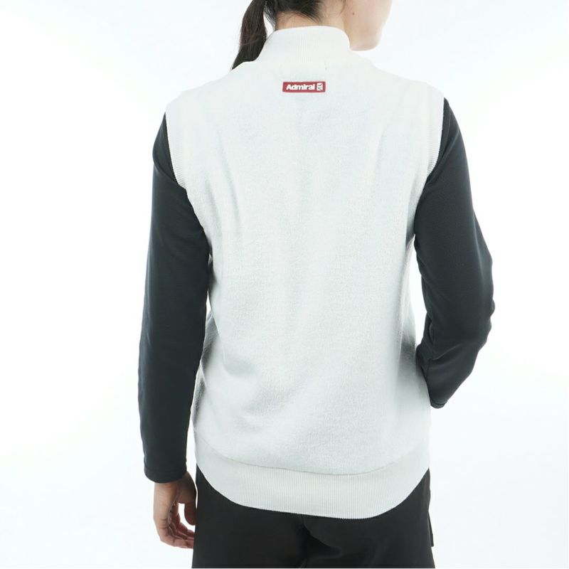 [アドミラル ゴルフ]レディース アーガイル バックボアジップベスト　グレー