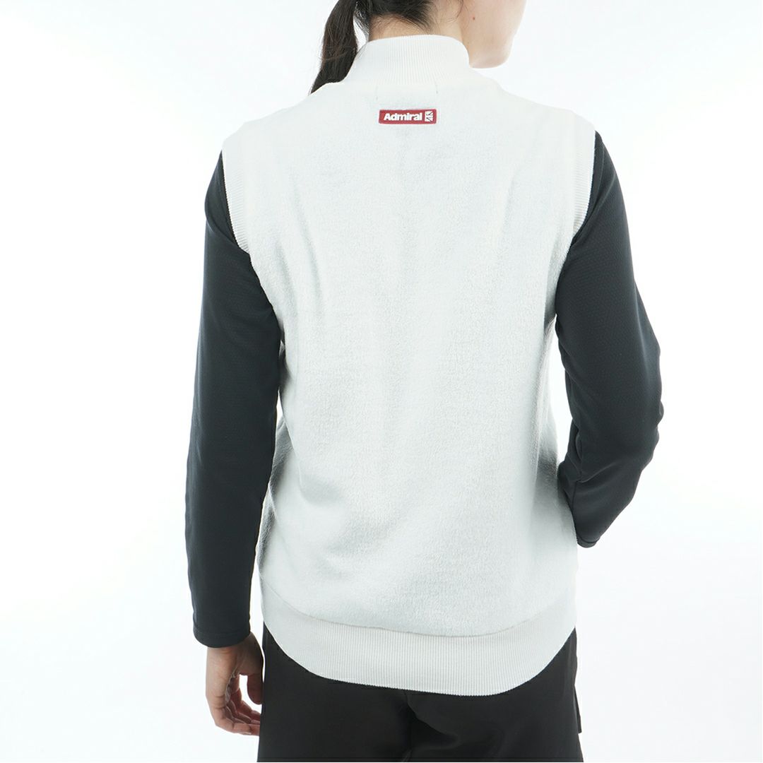 [アドミラル ゴルフ]レディース アーガイル バックボアジップベスト　グレー