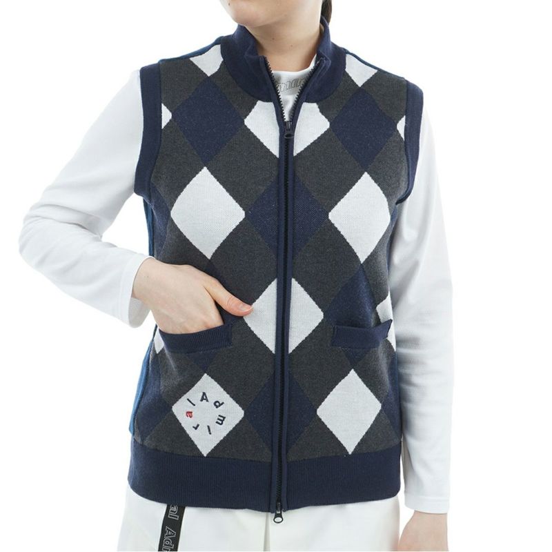 アドミラル ゴルフ Admiral GOLF レディース レディース アーガイル バックボアジップベスト ADLA576 詳細4