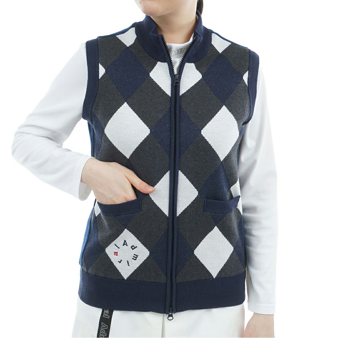 アドミラル ゴルフ Admiral GOLF レディース レディース アーガイル バックボアジップベスト ADLA576 詳細4