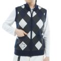 [アドミラル ゴルフ]レディース アーガイル バックボアジップベスト　ネイビー