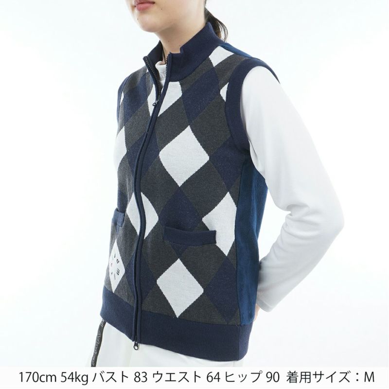 アドミラル ゴルフ Admiral GOLF レディース レディース アーガイル バックボアジップベスト ADLA576 詳細5