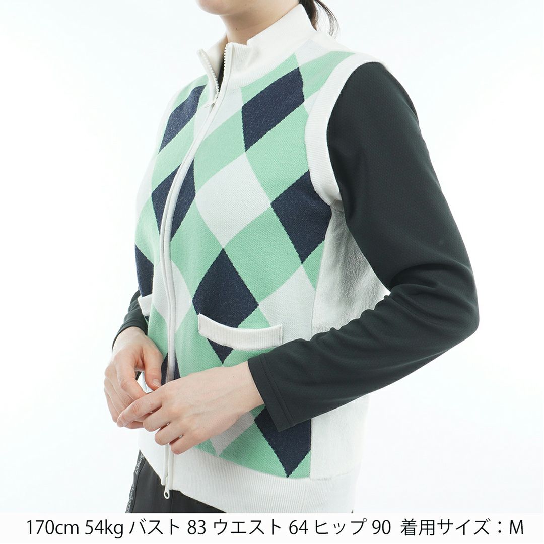 アドミラル ゴルフ Admiral GOLF レディース レディース アーガイル バックボアジップベスト ADLA576 詳細8