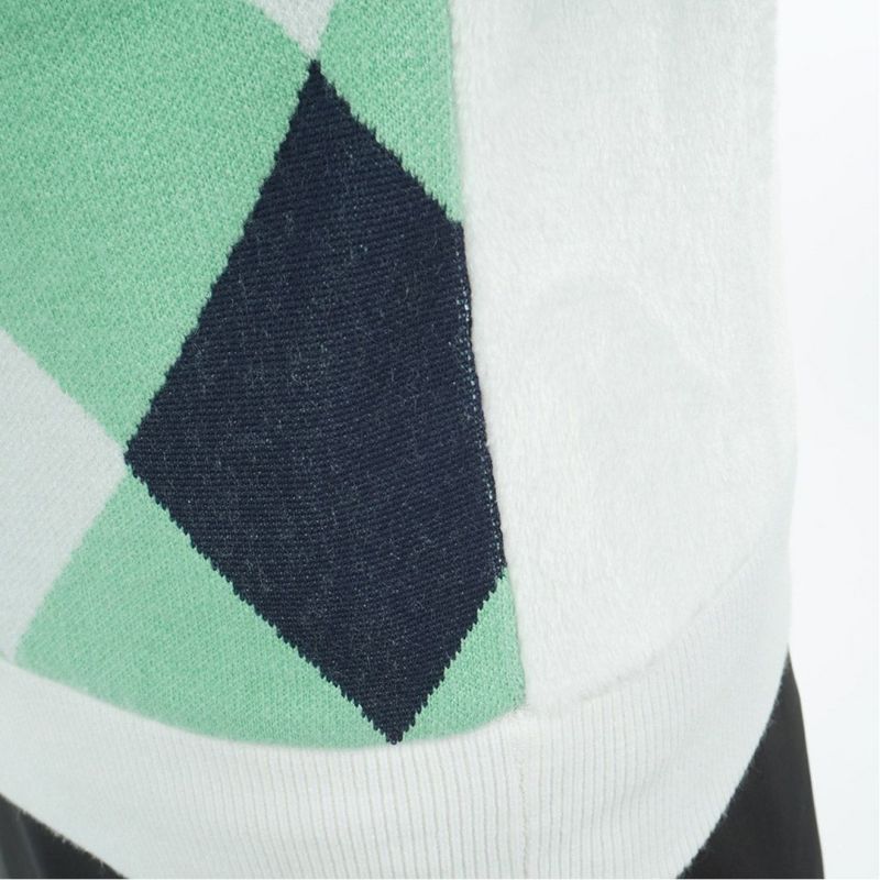 [アドミラル ゴルフ]レディース アーガイル バックボアジップベスト　ミントグリーン