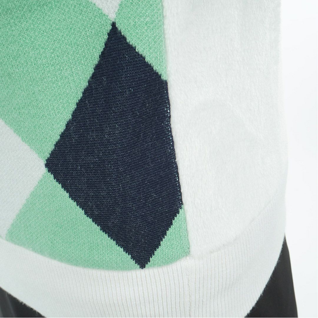 [アドミラル ゴルフ]レディース アーガイル バックボアジップベスト　ミントグリーン