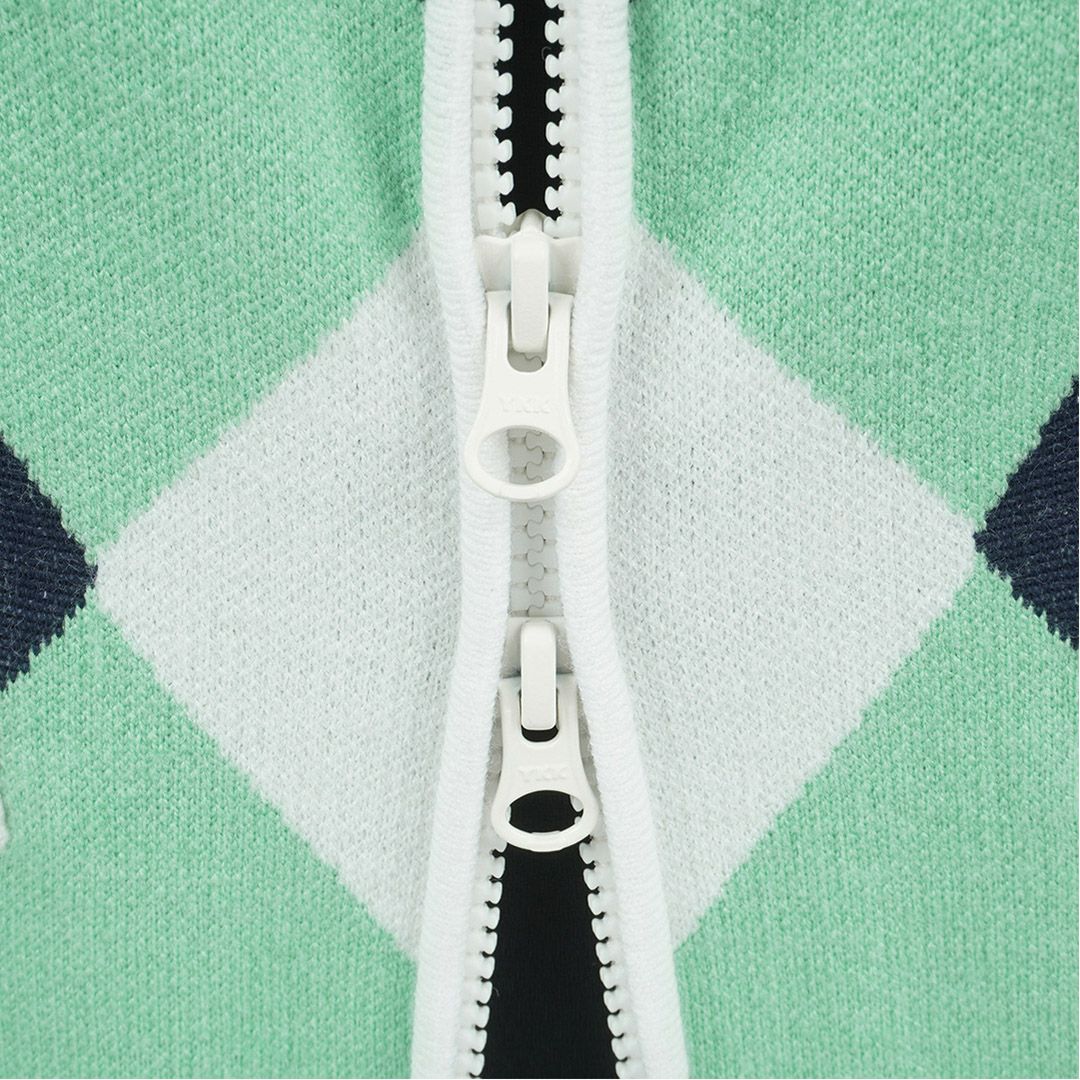 [アドミラル ゴルフ]レディース アーガイル バックボアジップベスト　ミントグリーン