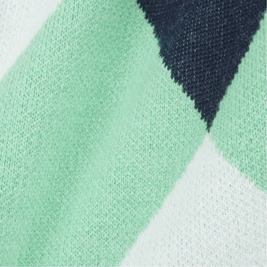 [アドミラル ゴルフ]レディース アーガイル バックボアジップベスト　ミントグリーン